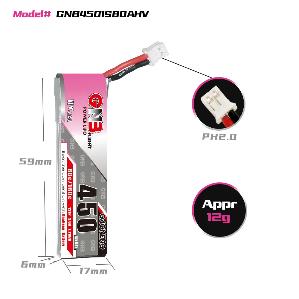 GAONENG GNB 1S 450mAh 80C/160C - Drone Battery 3S ulasan dan harga